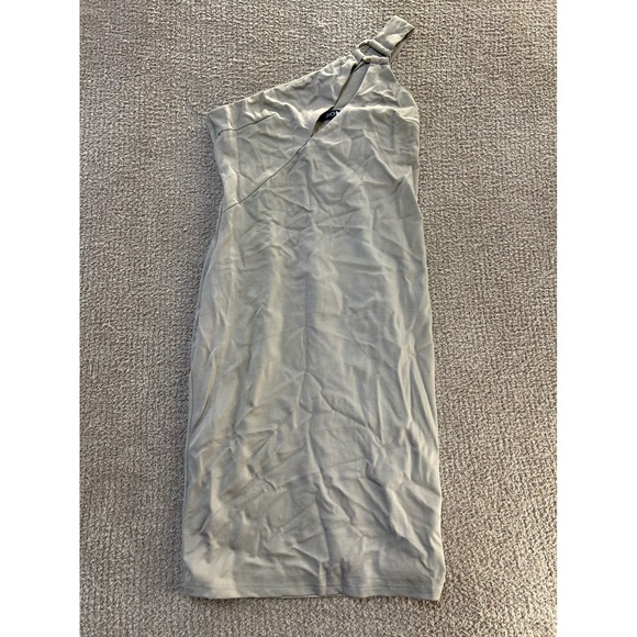 Fashion Nova Dresses & Skirts - Fashion Nova Amina One Shoulder Ponte Midi Dress Taupe Gold Ring Large NWT